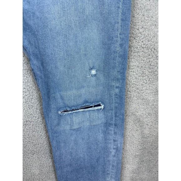 Sun + Stone Jeans Mens 33x32 Blue Distressed Patched Stretch Regular Fit - Picture 8 of 16